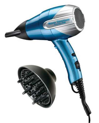 BaByliss PRO Hairdryer Nano Titanium BNT5550C with diffuser